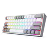 Redragon K616 FIZZ Pro RGB Bluetooth Wireless Mechanical Gaming Keyboard 61 Keys, Red Switches (White Grey)