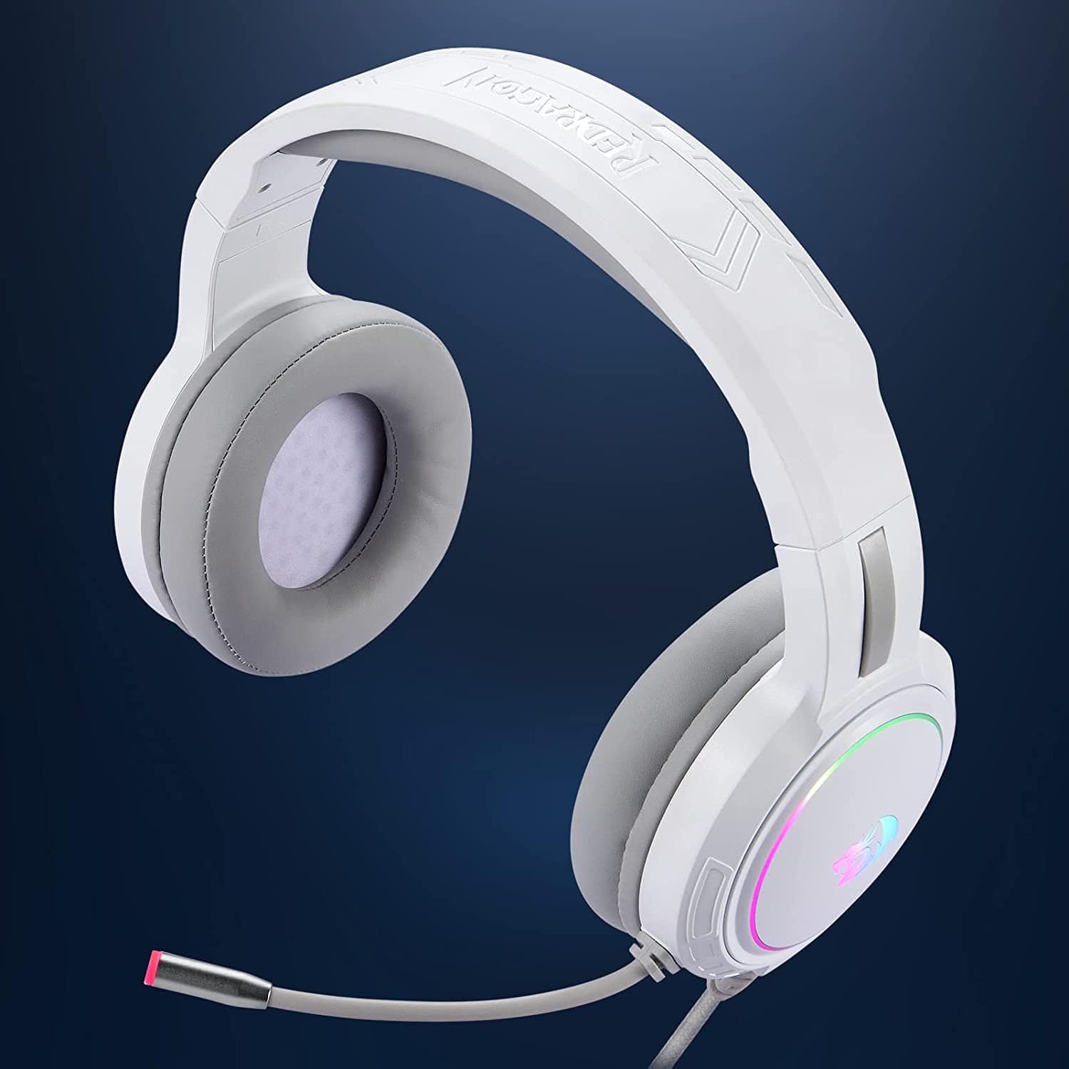 Redragon H270 MENTO RGB Gaming Headset – Stereo (White)