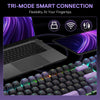 Redragon DHARMA K740 PRO Tri-Mode Mechanical Keyboard with Mambo Switches (Black & Purple)