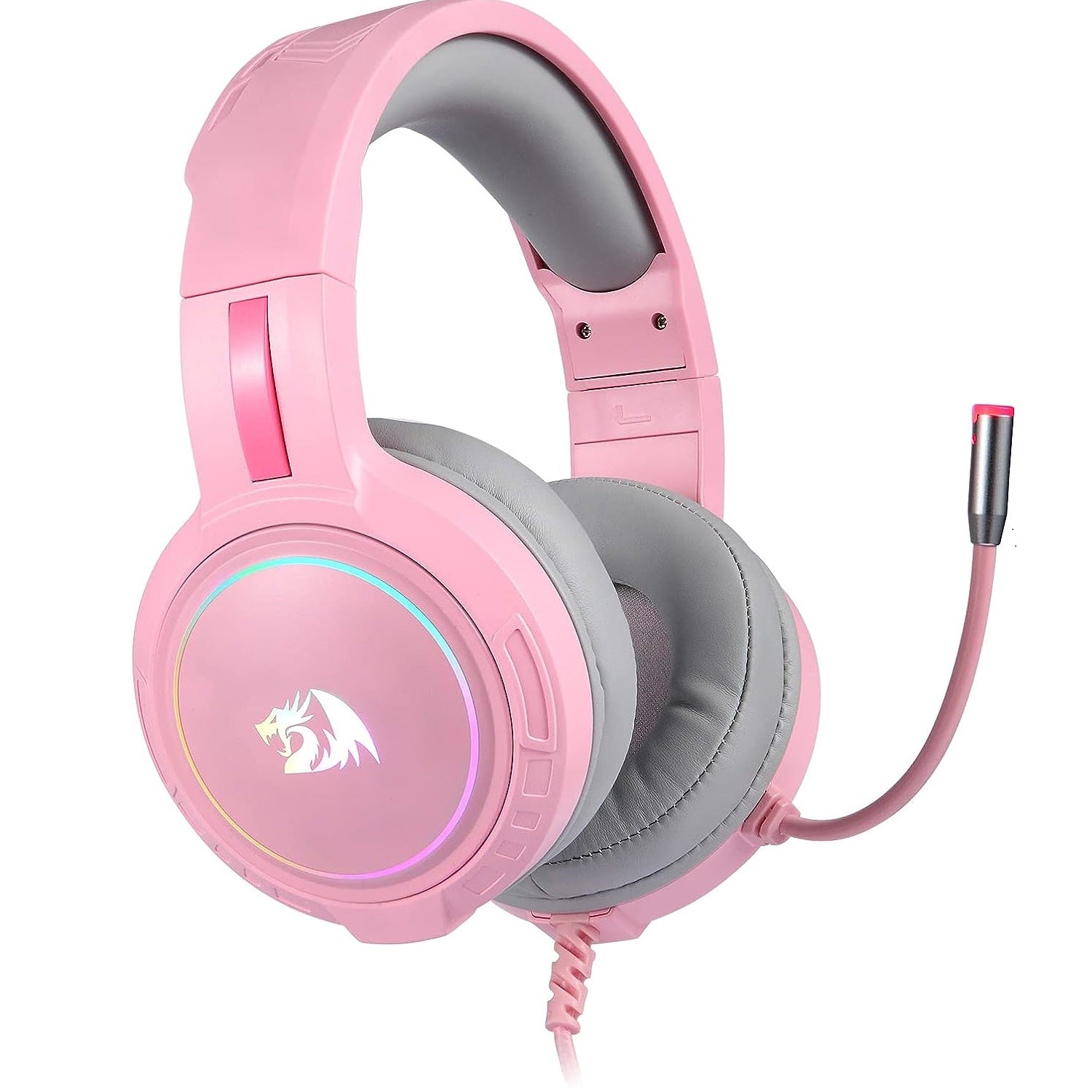 Redragon H270 MENTO RGB Gaming Headphone (Pink)