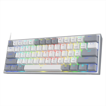 Redragon FIZZ K617 60% RGB Mechanical Keyboard with Red Switches (White & Gray)
