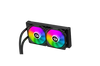 Redragon CCW-3011 240mm ARGB Liquid CPU Cooler (Black) — radiator fan-side angle