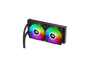Redragon CCW-3012 AIO Liquid CPU Cooler — radiator fan-side angle