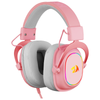 Redragon H510 ZEUS-X RGB USB Gaming Headset (Pink) — pink RGB headset alternate front angle