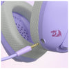 Redragon H848PL IRE PRO Tri-Mode Wireless Gaming Headset (Purple) — purple earcup and detachable microphone socket