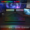 Redragon K526 PRO connection graphic showing USB-C wired, Bluetooth and 2.4GHz wireless modes
