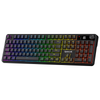 Redragon K526 PRO black 104-key membrane keyboard, front angle with number pad, display and control knob