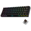 Redragon K530 DRACONIC PRO Tri-Mode RGB Mechanical Keyboard (Black, Brown Switches) — black keyboard and brown mechanical switch
