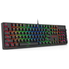 Redragon K582 SURARA RGB Wired Mechanical Keyboard (Black, Red Switches) — black RGB keyboard front angle