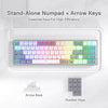 Redragon K628WG POLLUX 75% Wired RGB Mechanical Keyboard (White & Grey) — dedicated arrow and number keys