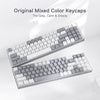 Redragon K628WG POLLUX 75% Wired RGB Mechanical Keyboard (White & Grey) — mixed grey keycaps and extra keycap set