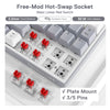 Redragon K628WG POLLUX 75% Wired RGB Mechanical Keyboard (White & Grey) — red linear switches and hot-swap sockets