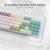 Redragon K628WG POLLUX 75% Wired RGB Mechanical Keyboard (White & Grey) — RGB backlighting close-up