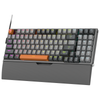 Redragon K648GG OLAF 94-Key Wired RGB Mechanical Keyboard — grey-and-orange keyboard and wrist rest