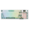 Redragon K719 GALATIN PRO Tri-Mode RGB Mechanical Keyboard (White & Mint Green) — 95-key layout viewed from above