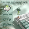 Redragon K719 GALATIN PRO Tri-Mode RGB Mechanical Keyboard (White & Mint Green) — custom linear switch feature graphic