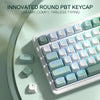 Redragon K719 GALATIN PRO Tri-Mode RGB Mechanical Keyboard (White & Mint Green) — round PBT keycap detail