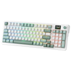 Redragon K719 GALATIN PRO Tri-Mode RGB Mechanical Keyboard (White & Mint Green) — white-and-green keyboard alternate front view