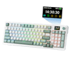 Redragon K719 GALATIN PRO Tri-Mode RGB Mechanical Keyboard (White & Mint Green) — white-and-green keyboard front angle