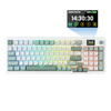 Redragon K719 GALATIN PRO Tri-Mode RGB Mechanical Keyboard (White & Mint Green) — white-and-green keyboard top view