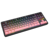 Redragon K728SP ANTONIUM PRO Tri-Mode RGB Mechanical Keyboard (Black & Pink) — black-and-pink keyboard diagonal view