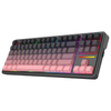 Redragon K728SP ANTONIUM PRO Tri-Mode RGB Mechanical Keyboard (Black & Pink) — keyboard raised front perspective