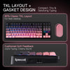 Redragon K728SP ANTONIUM PRO Tri-Mode RGB Mechanical Keyboard (Black & Pink) — TKL keyboard layout and gasket-design graphic