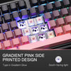 Redragon K728SP ANTONIUM PRO Tri-Mode RGB Mechanical Keyboard (Black & Pink) — pink gradient side-printed keycaps