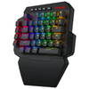Redragon K758 ABYSSAL keypad and wrist rest, angled view