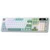 Redragon K761WG WYVERN PRO Tri-Mode RGB Mechanical Keyboard — white-and-green keyboard front angle