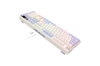 Redragon K762VI TERRAFLARE PRO Tri-Mode RGB Mechanical Keyboard (Violet) — keyboard diagonal view and receiver