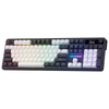 Redragon K762WB TERRAFLARE PRO Tri-Mode RGB Mechanical Keyboard — white-and-blue keyboard front angle