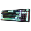 Redragon K768BG EISA 100 PRO Tri-Mode RGB Mechanical Keyboard (Black & Green) — black-and-green keyboard front angle