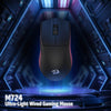 Redragon M724 K1NG Wired Gaming Mouse, 12,400 DPI (Black) — black mouse lighting scene