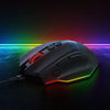 Redragon M923 wired gaming mouse with RGB lighting illuminated