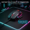 Redragon M925 wired gaming mouse rapid-fire button close-up