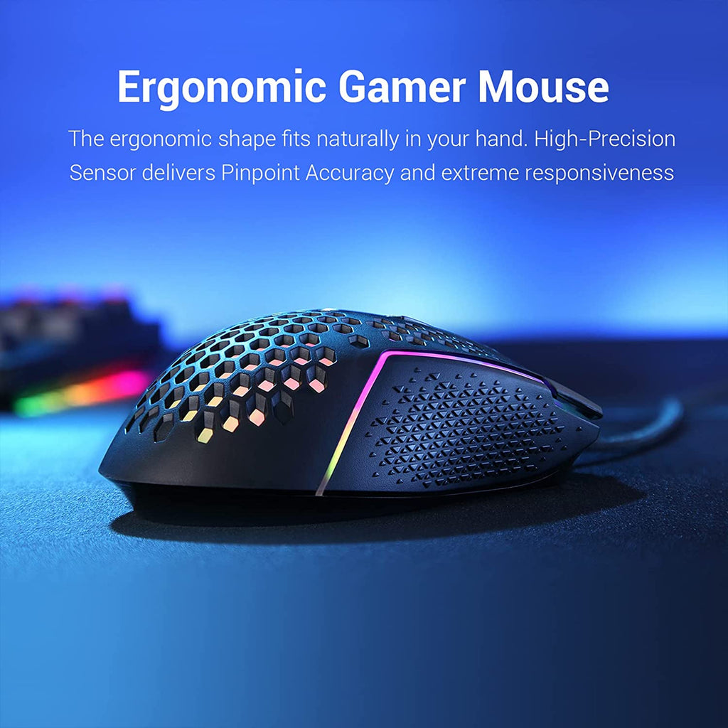 Redragon M987-K REAPING Lightweight Gaming Mouse with 12400 DPI (Black)