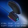 Redragon M998-STD-1K EBONY STANDARD Tri-Mode Gaming Mouse with Charging Dock — mouse and dock feature overview