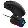 Redragon M998-STD-1K EBONY STANDARD Tri-Mode Gaming Mouse with Charging Dock — mouse on magnetic RGB charging dock
