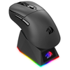 Redragon M998-STD-1K EBONY STANDARD Tri-Mode Gaming Mouse with Charging Dock — side view on dock