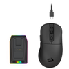 Redragon M998-STD-1K EBONY STANDARD Tri-Mode Gaming Mouse with Charging Dock — top view with USB-C cable