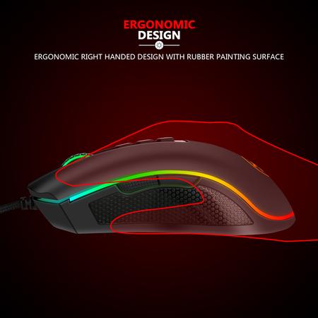 Redragon M711-FPS COBRA FPS Gaming Mouse with with 16.8 Million RGB Color Backlit, 24,000 DPI, 7 Programmable Buttons (Black)