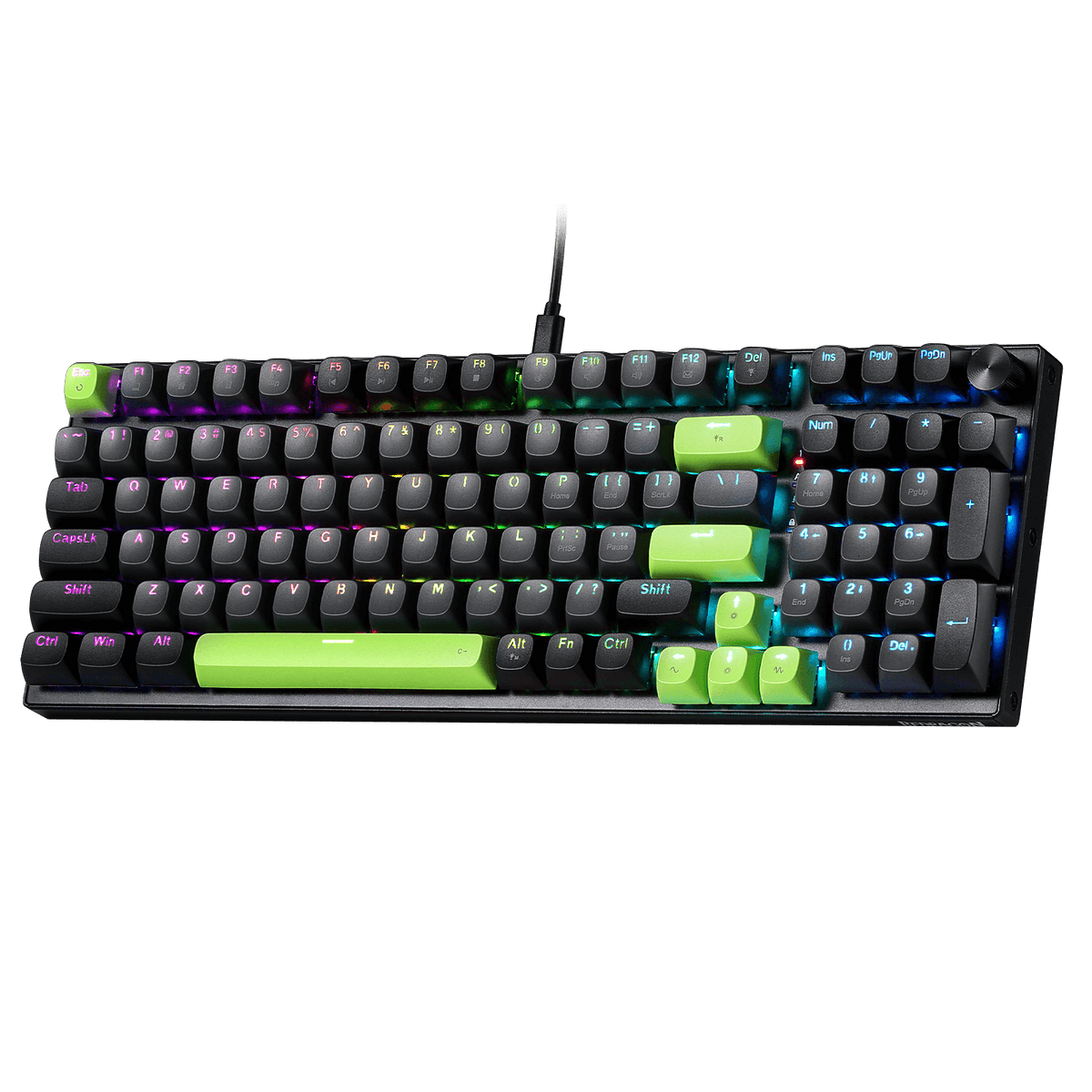 Redragon K740 DHARMA Wired Mechanical Keyboard with Linear Dragon Chant Switch (Black & Green)